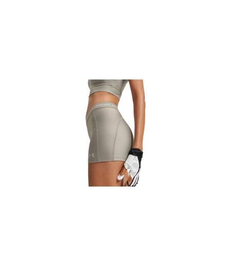 Womens/ladies Heatgear Shorts Taupe White Under Armour