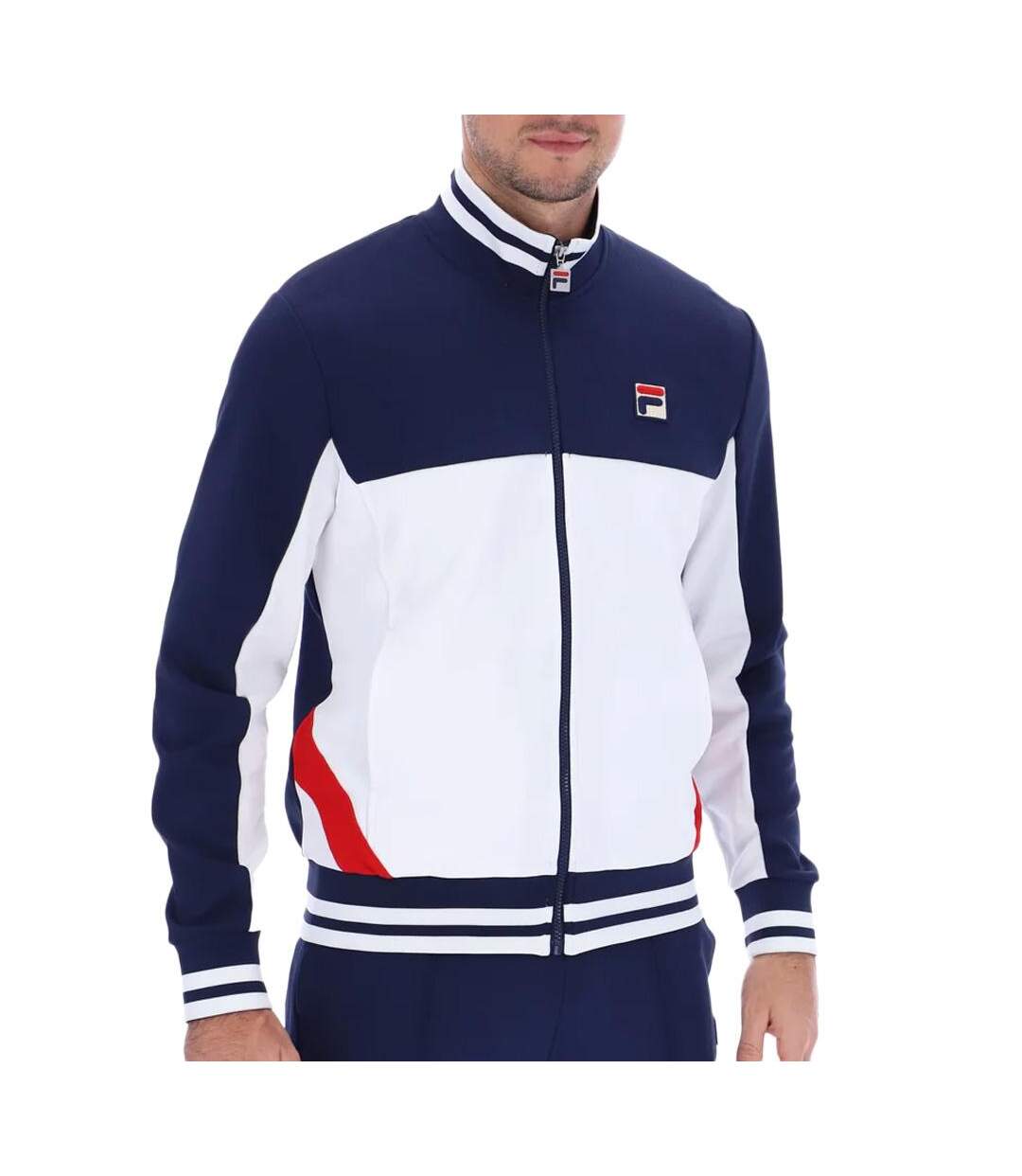 Veste de survêtement marine/blanc homme fila tiebreaker - l-1