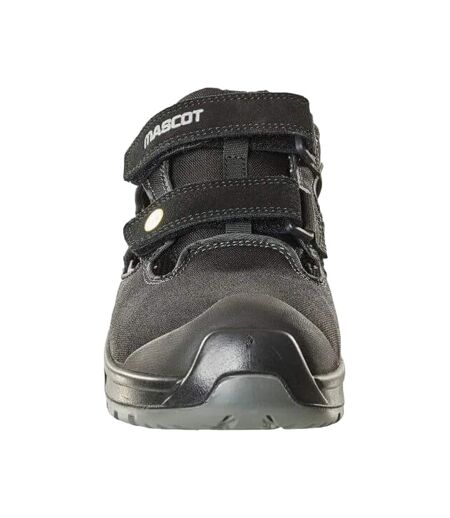 Unisex Adult Suede Safety Sandals Black Silver Mascot