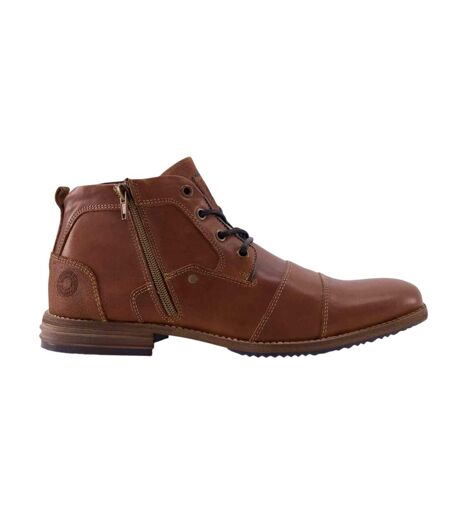 Mens Captain Leather Ankle Boots Tan Dune London