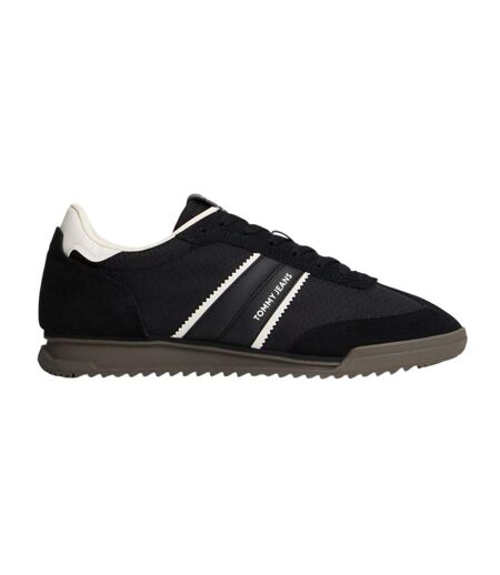 Mens Lace Up Low Cut Running Trainers Black White Tommy Jeans