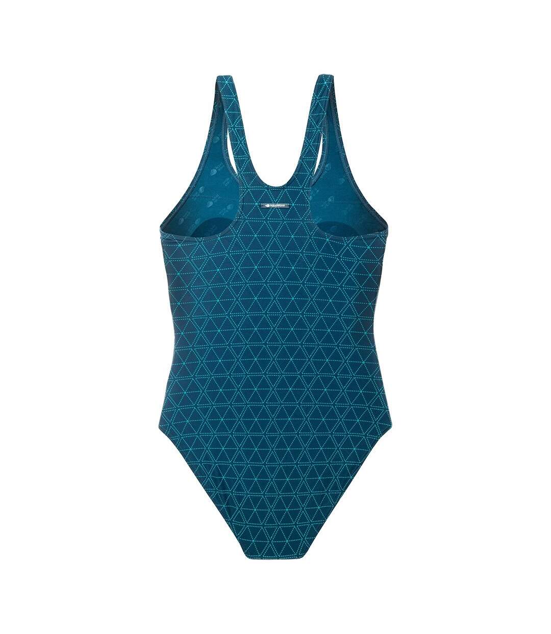 Maillot De Bain 1 Pièce Seaweed Femme Mer De Gibraltar Bleu Paon Aquawave-3