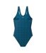 Maillot De Bain 1 Pièce Seaweed Femme Mer De Gibraltar Bleu Paon Aquawave-3