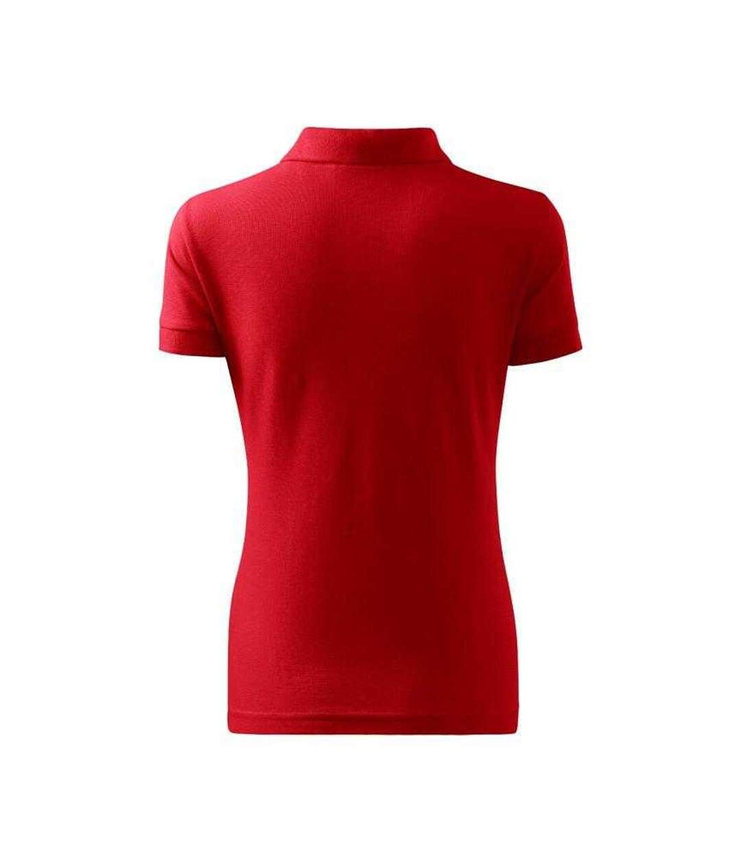 Womens/ladies Cotton Polo Shirt Red Malfini-2
