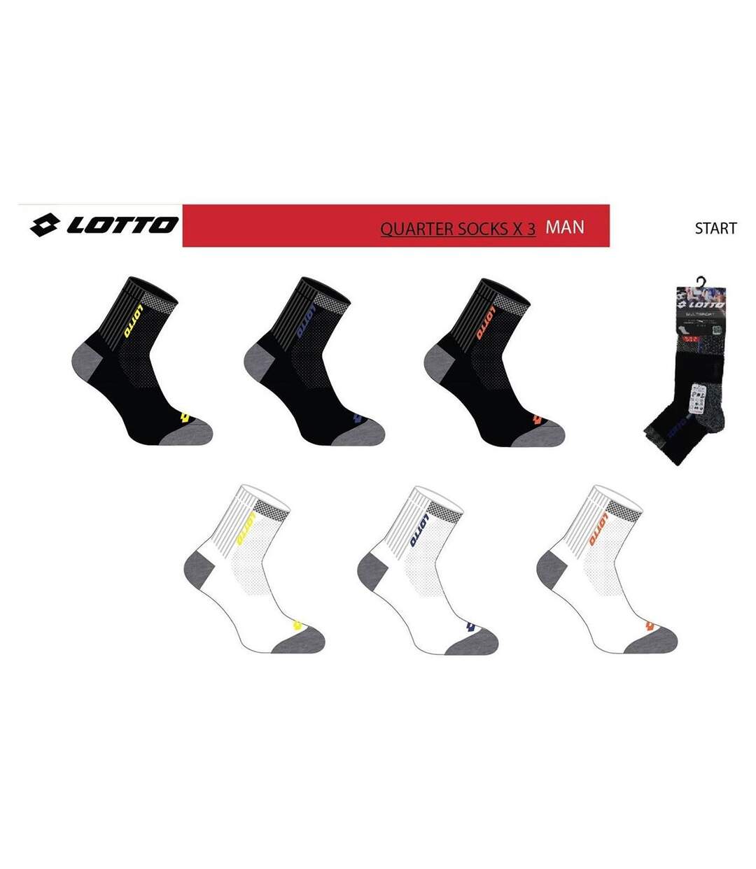 Chaussettes Homme LOTTO Pack de 12 paires QUARTER 3014