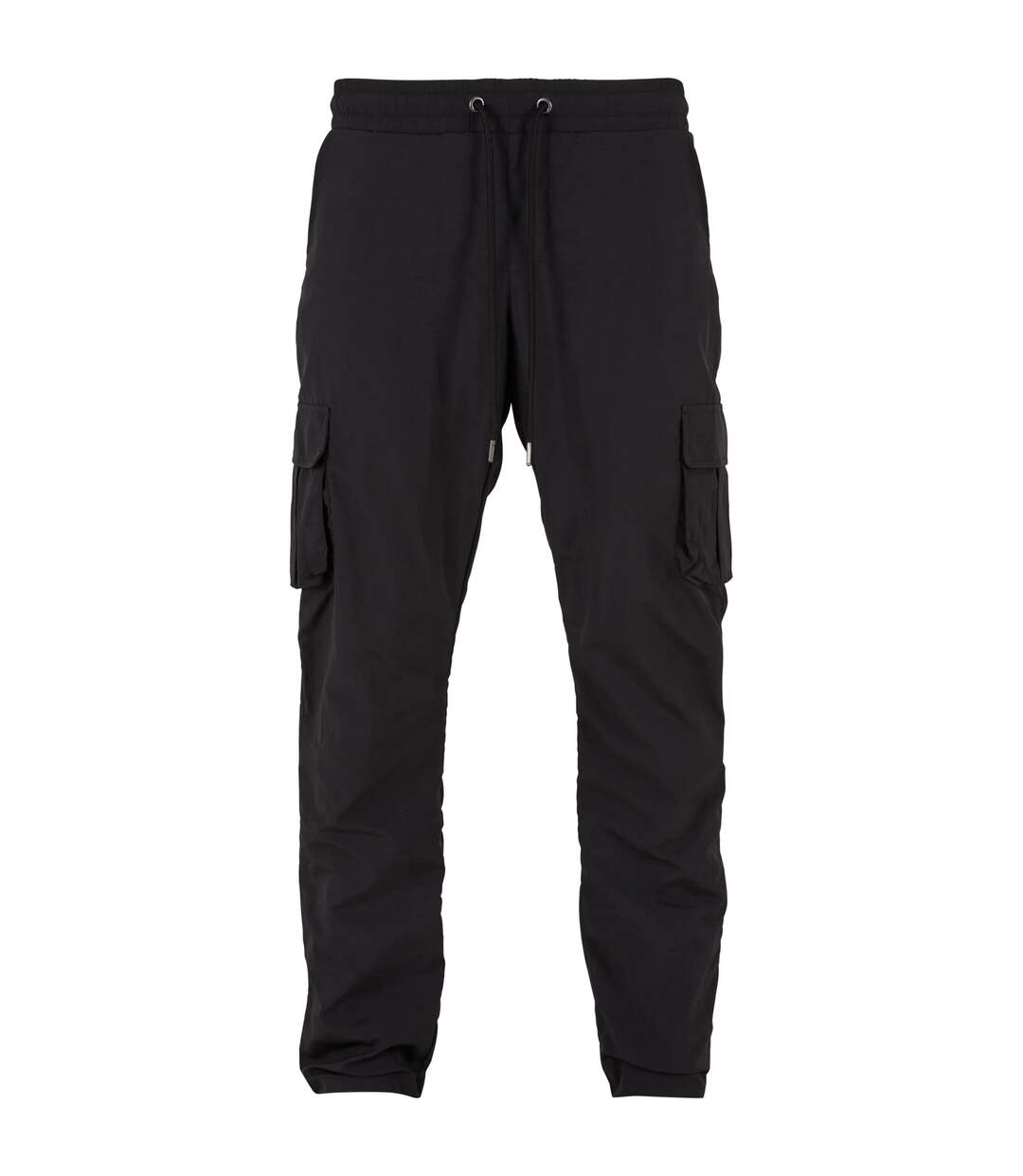Mens Nylon Straight Leg Cargo Trousers Black Urban Classics-1