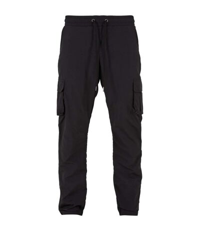 Mens Nylon Straight Leg Cargo Trousers Black Urban Classics