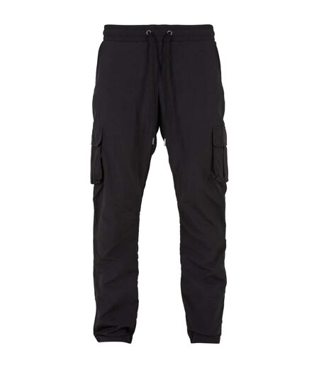 Mens Nylon Straight Leg Cargo Trousers Black Urban Classics