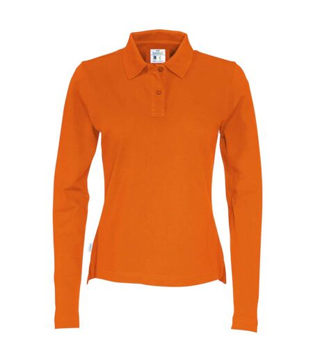 Cottover Womens/Ladies Pique Long-Sleeved Polo Shirt (Orange)