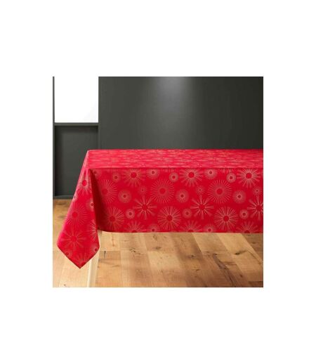 Nappe Imprimé Métallisé Pampille 150x300cm Rouge & Or