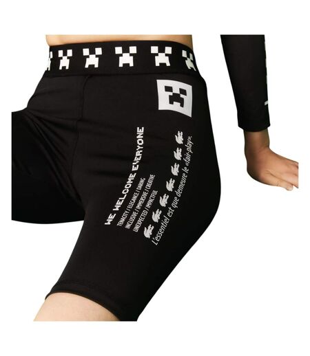 Short de motard live femme noir Lacoste