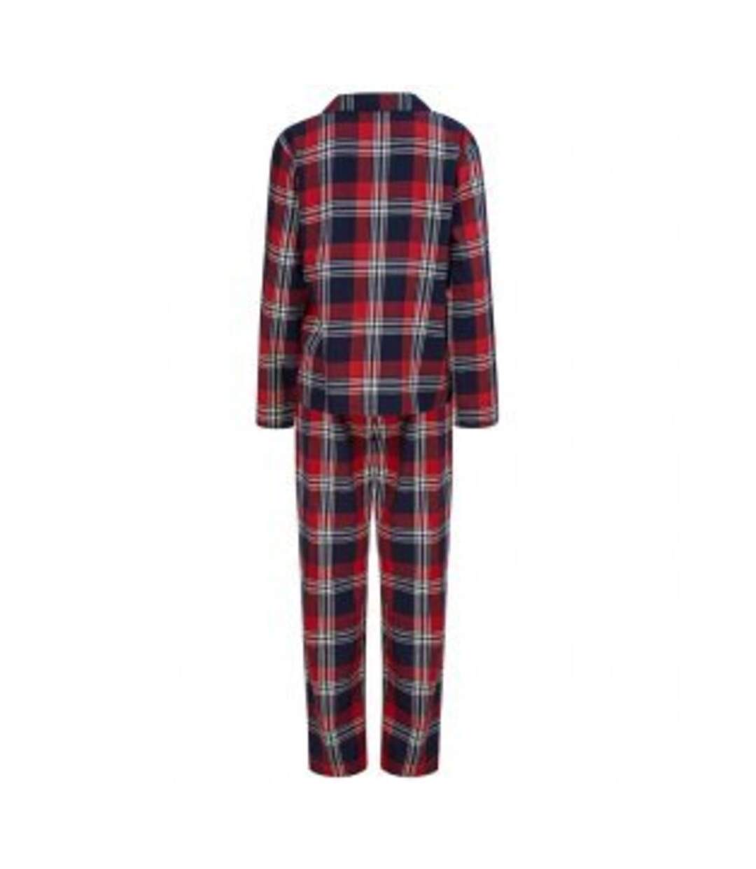 Womens/ladies Tartan Pyjama Set Red Navy SF-3