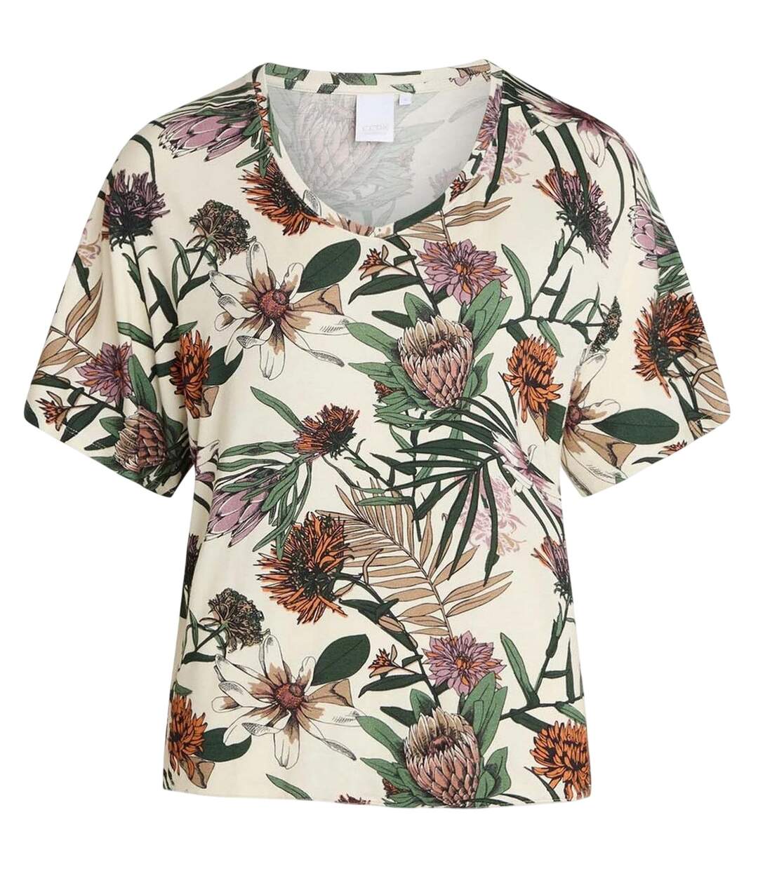Womens/ladies Floral T-shirt Snow White CCDK Copenhagen-2