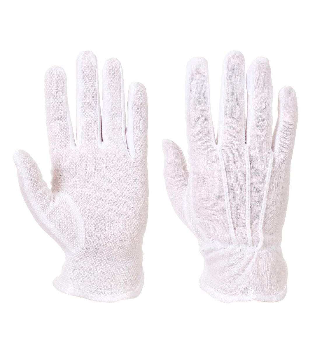 Unisex adult micro-dot grip gloves m white Portwest-1