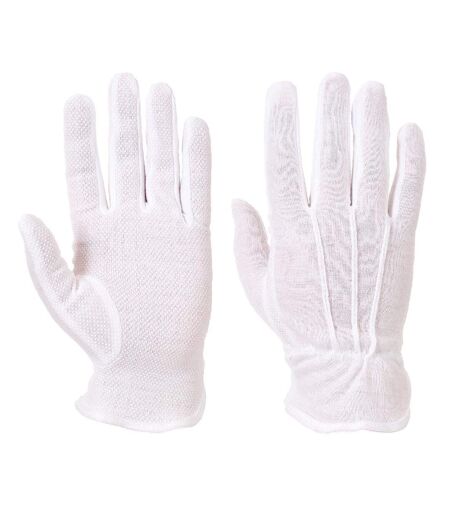 Unisex adult micro-dot grip gloves m white Portwest