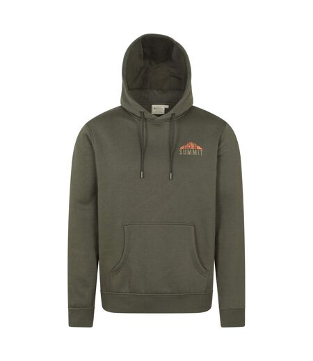 Mens Reach The Summit Grid Hoodie Khaki Green Mountain Warehouse