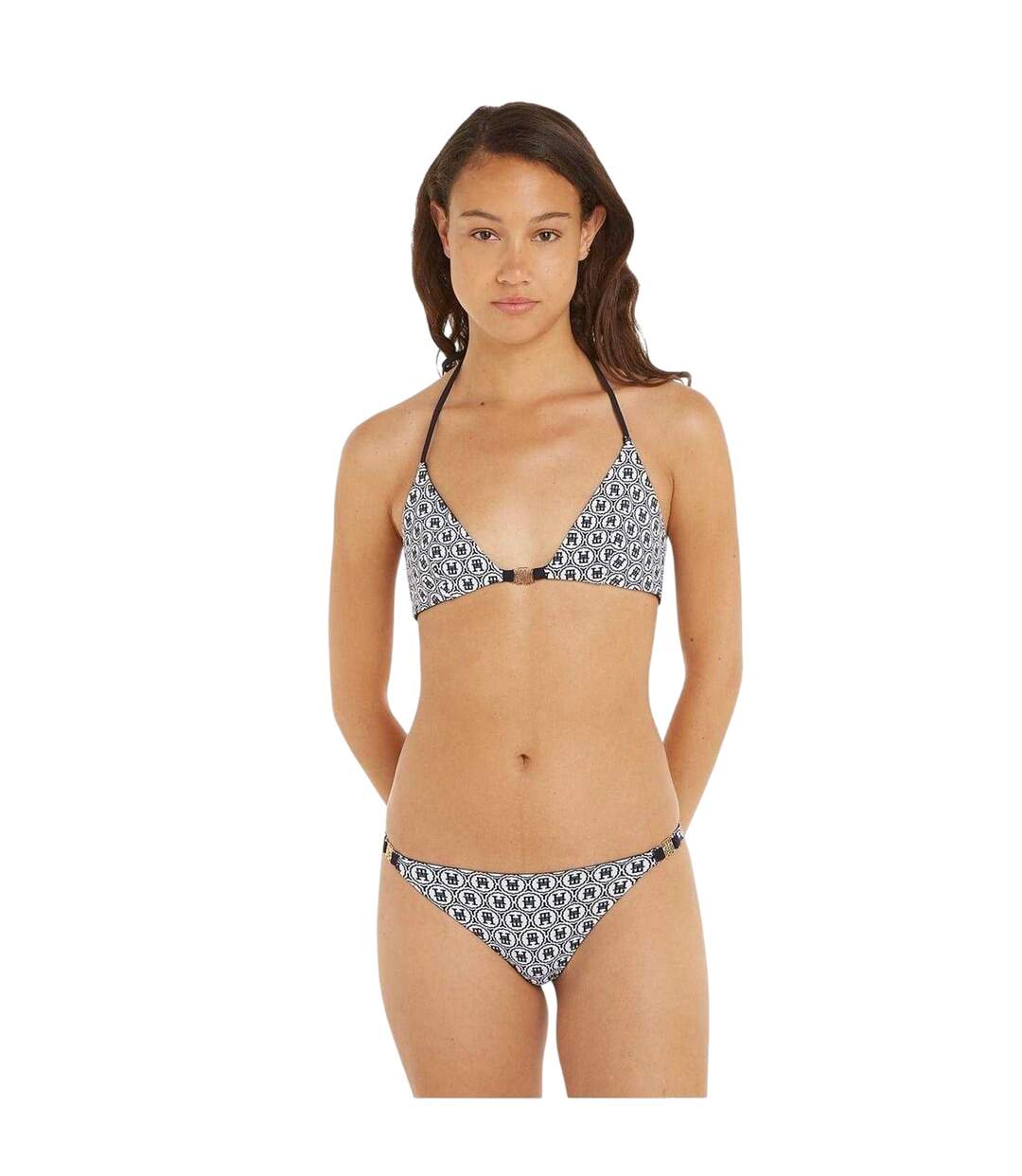 Womens/ladies Cheeky Reversible Bikini Navy Tommy Hilfiger-4