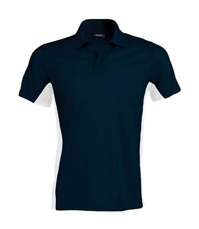 Kariban Mens Short Sleeve Flag Polo Shirt (Dual Colour) (Navy/White) - UTRW704