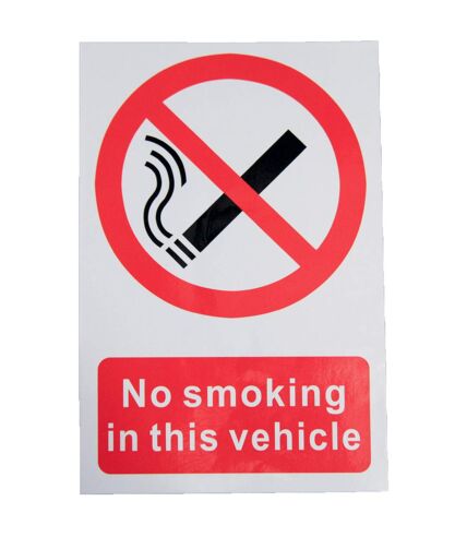 Pack of 2  No smoking symbol sign  15 x 10cm white/red/black House Nameplate Co