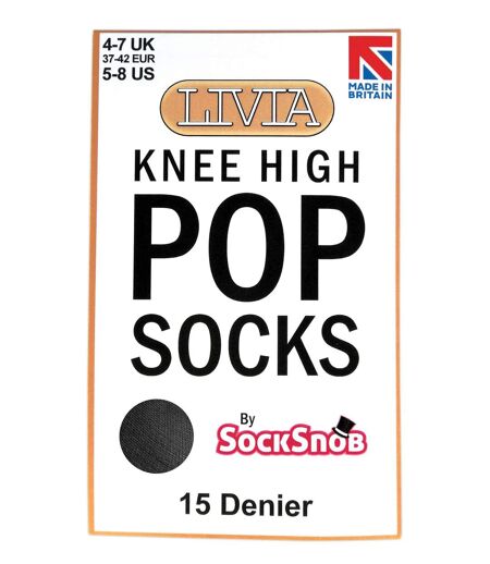 3 Pk Ladies Sheer 15 den Nylon Knee High Pop Socks