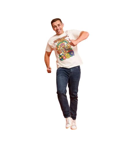 Unisex Adult Rainbow T-shirt Ecru Fraggle Rock