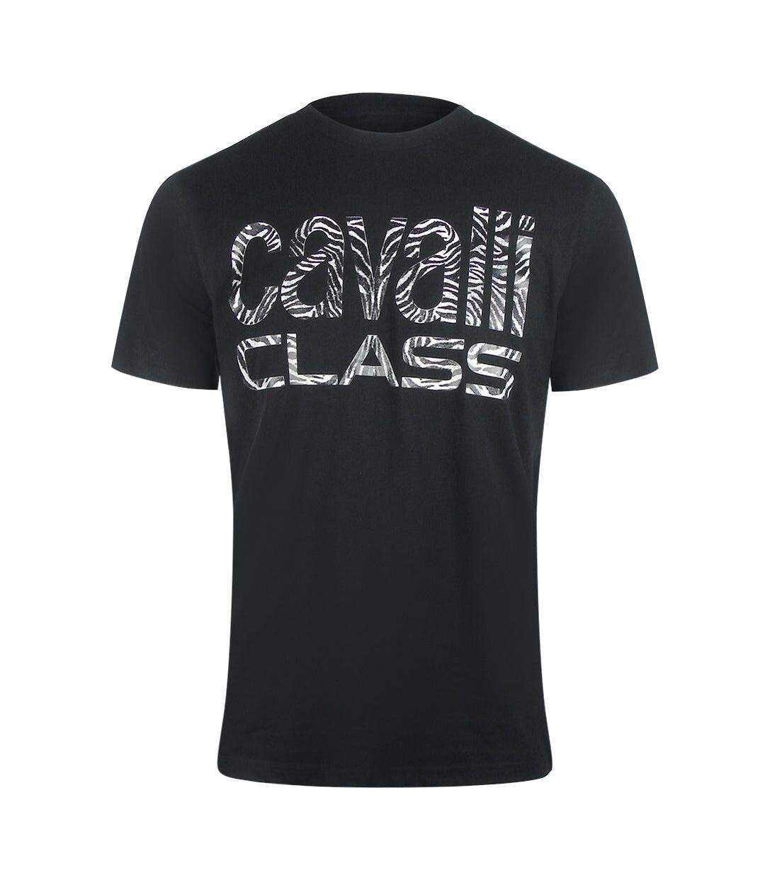 T-shirt Motif/style Imprimé Zèbre Homme Noir Cavalli Class-1