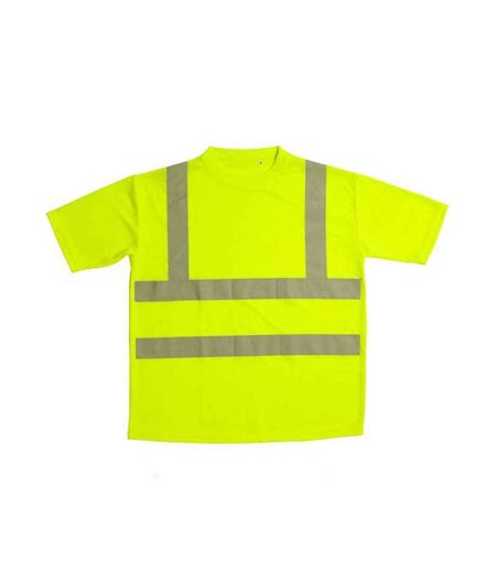 Unisex adult high-vis t-shirt fluorescent yellow Warrior