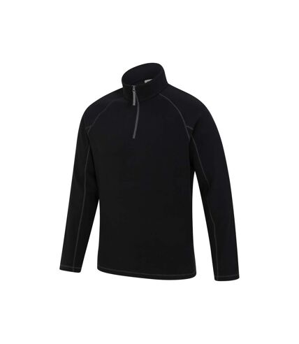 Mountain Warehouse Mens Ashbourne II Half Zip Fleece Top (Black)