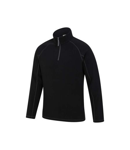 Mens ashbourne ii half zip fleece top black Mountain Warehouse