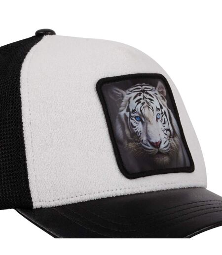 Casquette trucker semi curved avec filet bi-matière  animal White Tig Hatfield