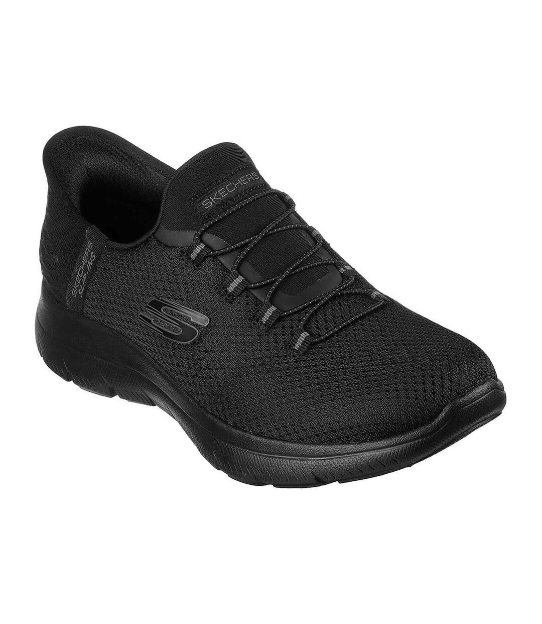 Mens Summits Diamond Dream Slip-in Casual Shoes Triple Black Skechers-4