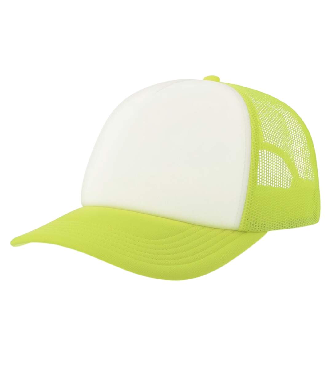 Casquette Trucker Motif/style 5 Panneaux Rapper-s Adulte Blanc Jaune Fluo Atlantis-1