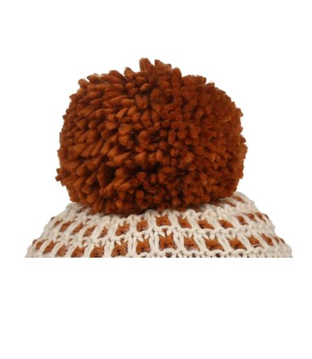 Bonnet Motif/style Pompon Dalary Femme Beige Clair Cuivre Regatta