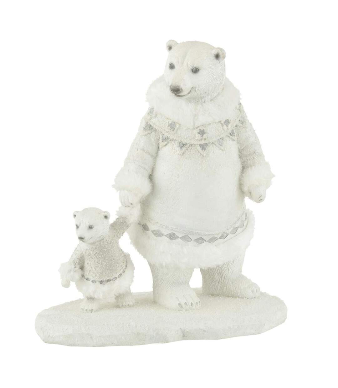 Statuette Déco Ours Polaire Main 25cm Blanc-1