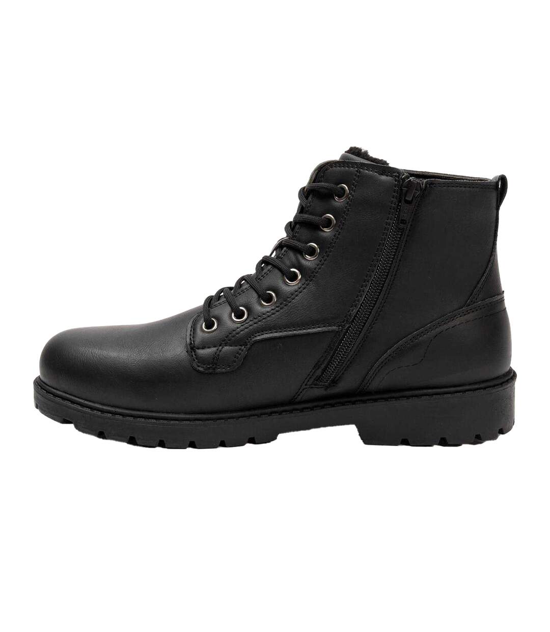 Mens Synthetic Leather Ankle Boots Black Nicholas Deakins-3