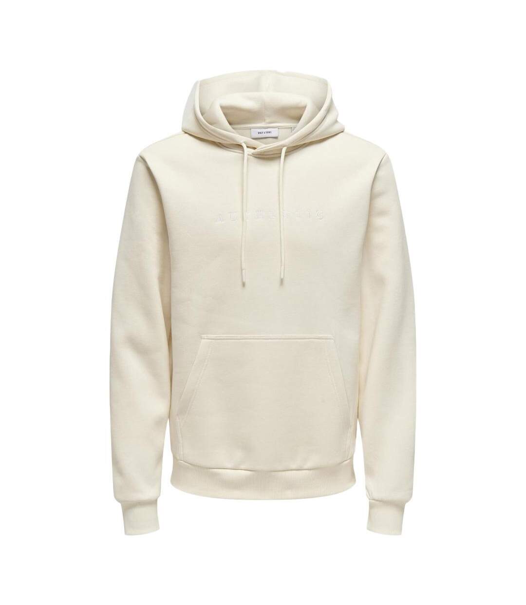 Sweat à capuche ecru homme only & sons connor - l-1