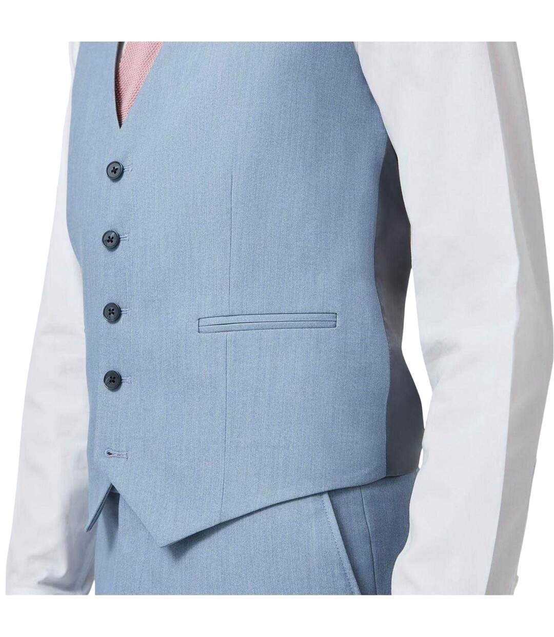 Mens Slim Waistcoat Light Blue Twisted Tailor-4