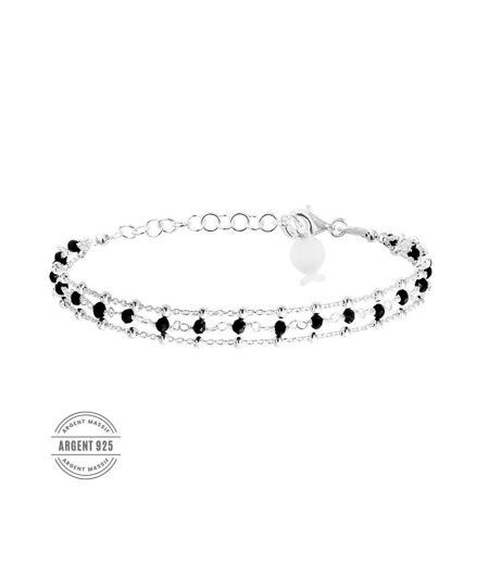 Bracelet Multi Chaînes Noir Clio Blue Noemie - Taille unique