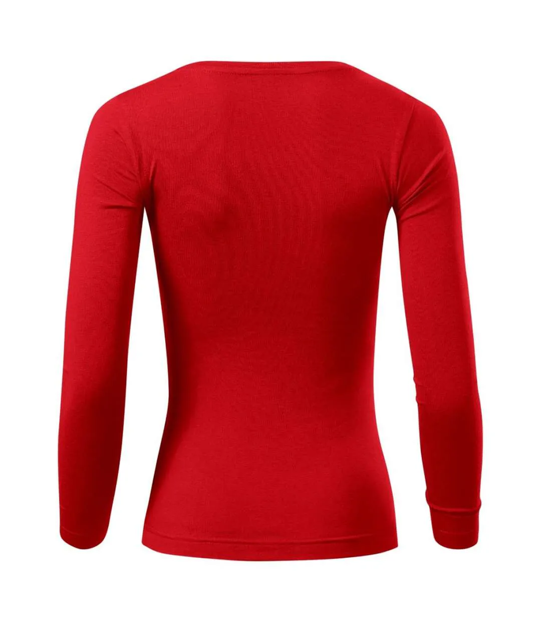 Womens/ladies Fitted Long-sleeved T-shirt Red Malfini-2