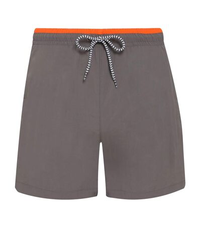 Asquith & Fox Mens Swim Shorts (Slate/Orange) - UTRW6242