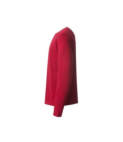 Clique Mens Basic Long-Sleeved T-Shirt (Red) - UTUB325