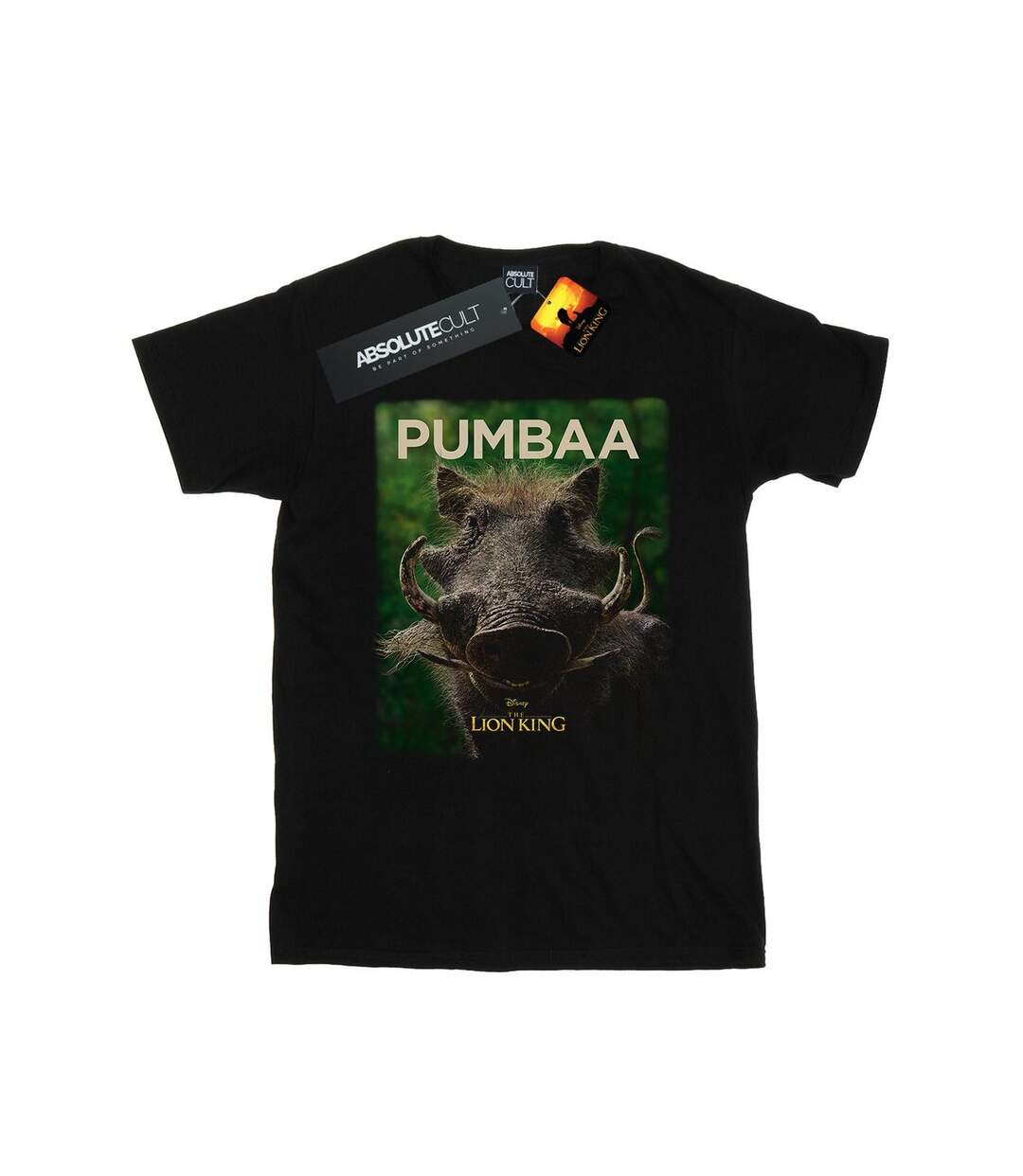 Disney Womens/Ladies The Lion King Movie Pumbaa Poster Cotton Boyfriend T-Shirt (Noir) - UTBI29301-1