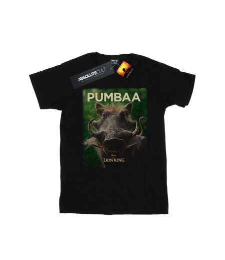 Disney Womens/Ladies The Lion King Movie Pumbaa Poster Cotton Boyfriend T-Shirt (Noir) - UTBI29301