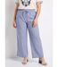Pantalon large chiné élastiqué avec lin-1