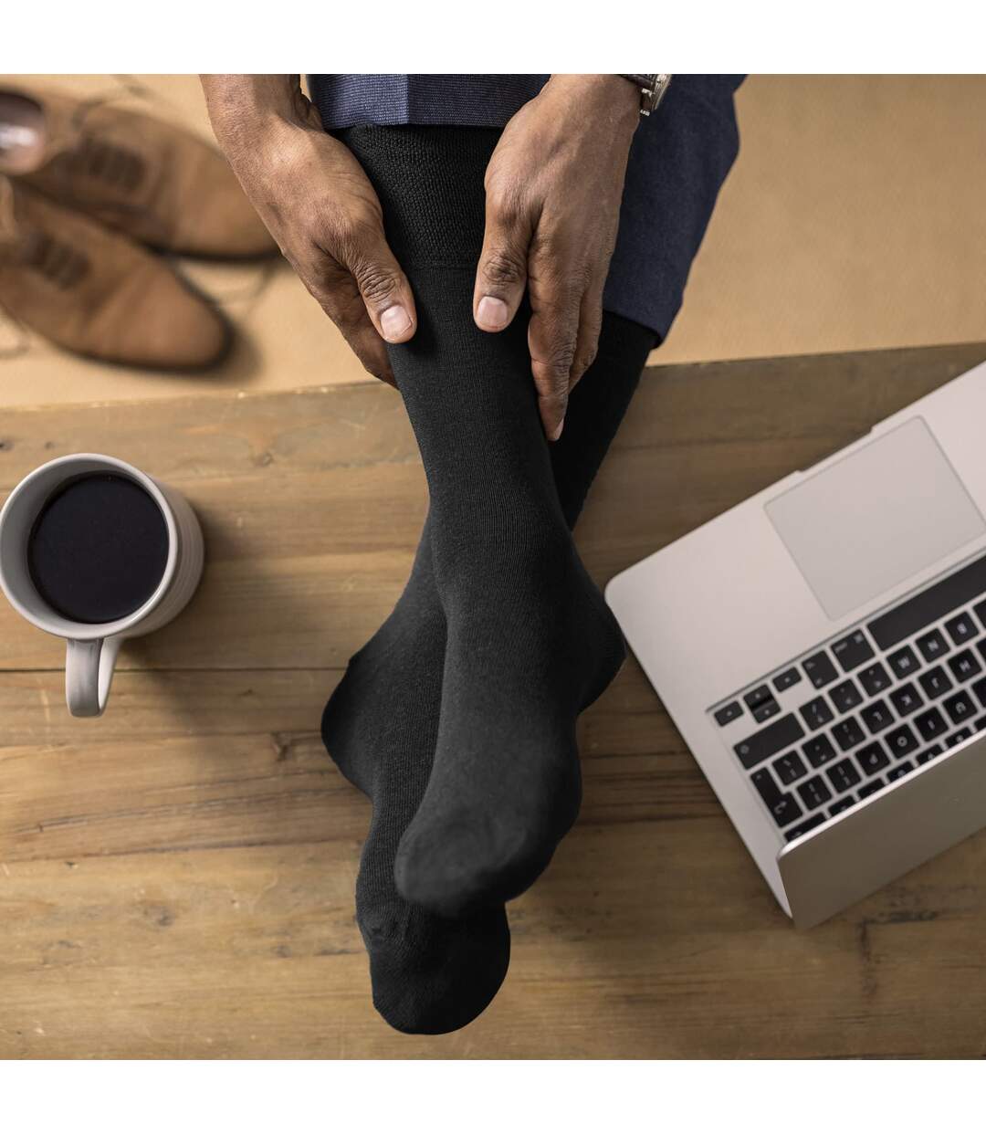 6 Pack Mens Non Elastic Soft Top Cotton Diabetic Socks-4