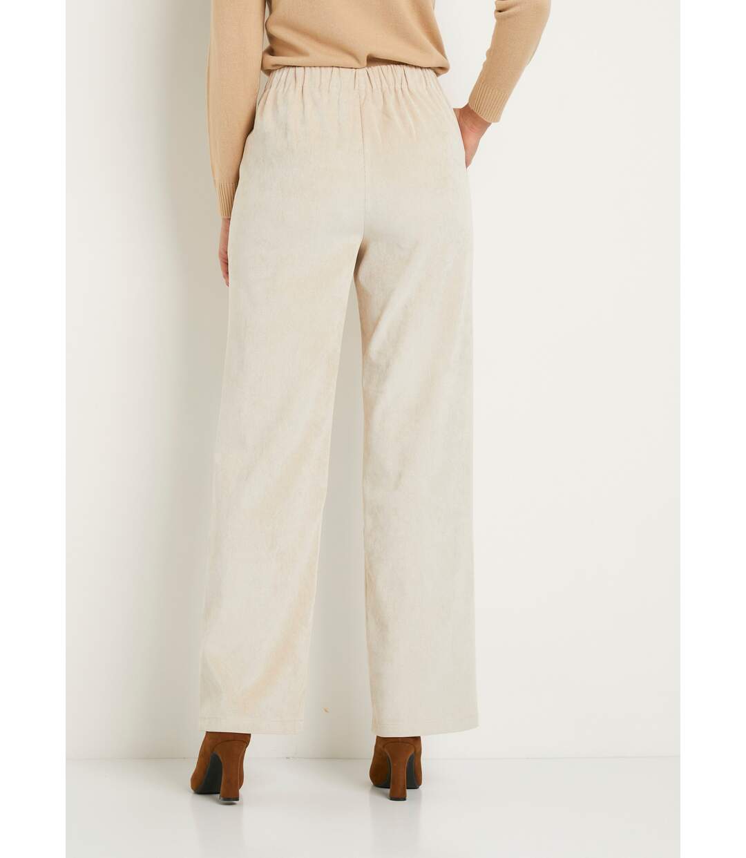 Pantalon large velours milleraies effet pont-2