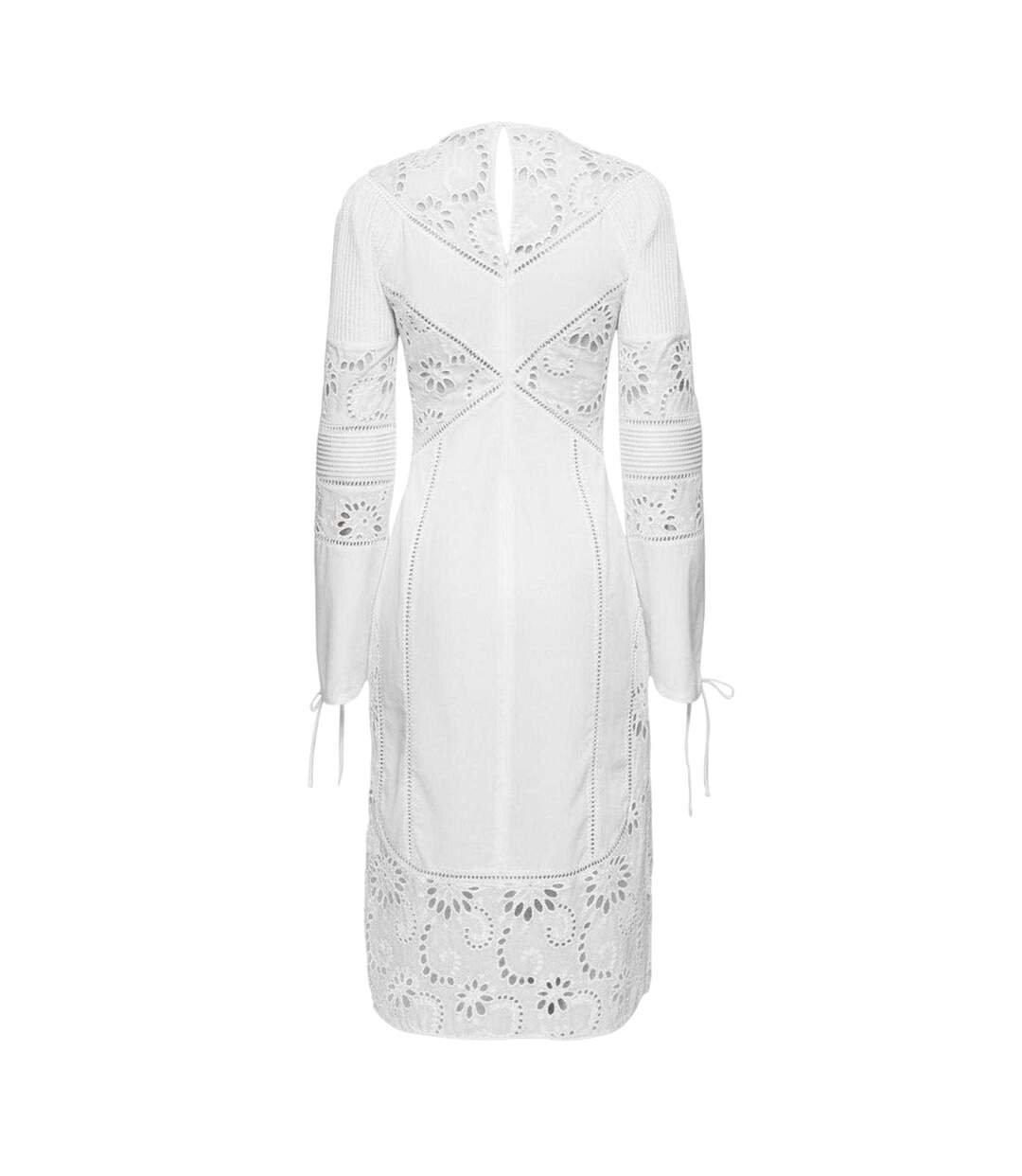 Robe Mi-longue Motif/style Broderie Femme Blanc Boss-2