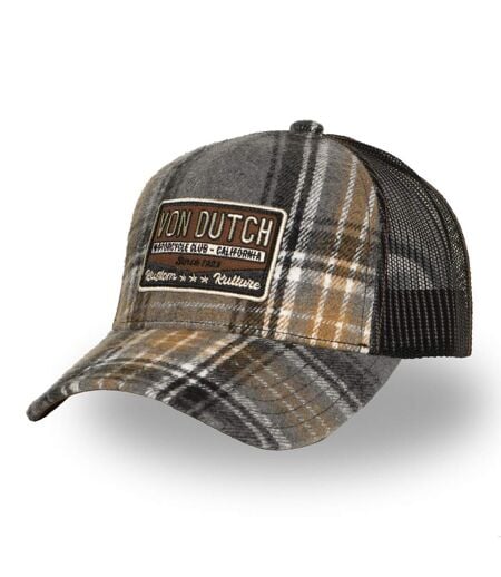 Casquette baseball avec filet adulte en flannelle à carreaux Car Vondutch