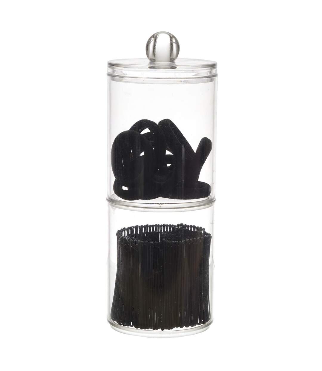 Lot de 2 Boîtes Accessoires Cheveux Anna 19cm Transparent-1