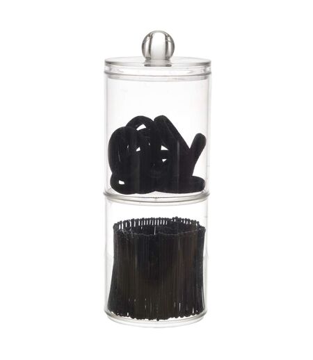 Lot de 2 Boîtes Accessoires Cheveux Anna 19cm Transparent